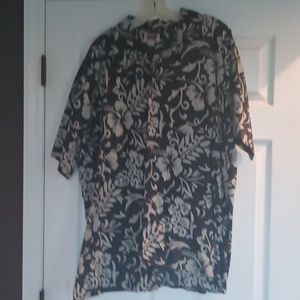 Men's Hawaiian print button down shirt 2X